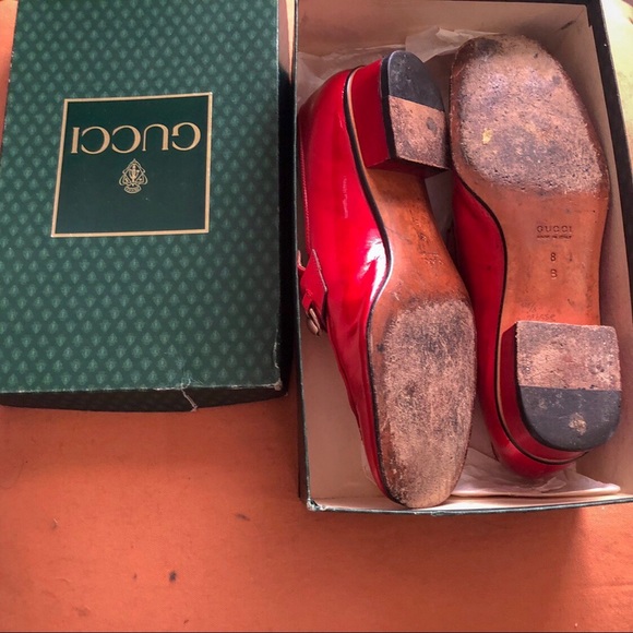 Gucci Loafers in Candy Apply Red w/ silver buckle - Picture 4 of 4